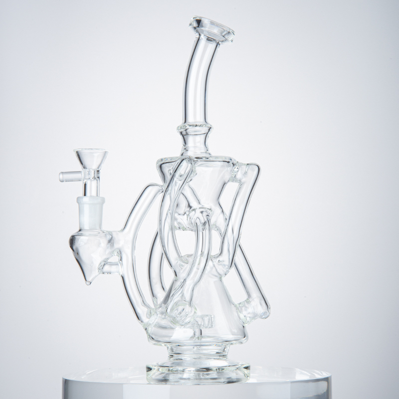 

Recycler Hookahs klein Glass Bong Showerhead Perc Clear 5mm Thick Oil Rigs Dab Rig 14mm Female Joint Smoking Accessories With Bowl WP2197