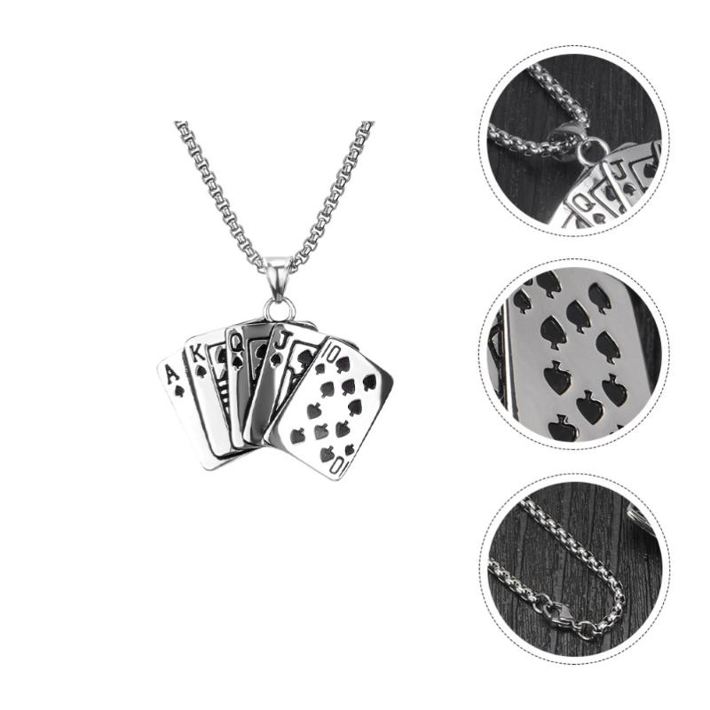 

Pendant Necklaces 1Pc Fashion Novel Neck Poker Modeling Necklace Man Jewelry