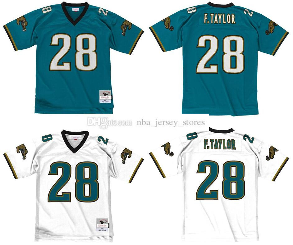 

Stitched football Jersey 28 Fred Taylor 1998 Mitchell & Ness retro Rugby jerseys Men Women Youth S-6XL