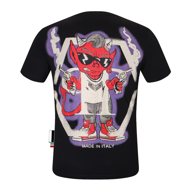

2021ss New Summer Plain Men's T-Shirts Cotton Women Clothes Funny Short Sleeve O Neck Tees Printing Phillip T-Shirts PP Size :M-L--XXL-XXXL top01, White