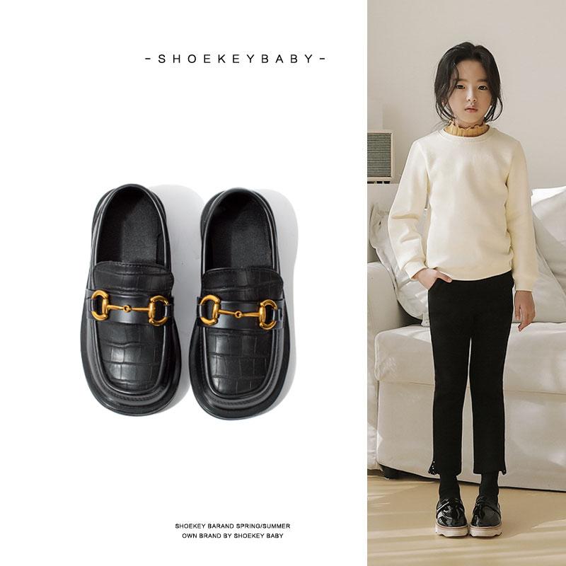 

SHOEKEY BABY Children's Lefu Shoes Kids Spring Versatile Japanese Single Shoes Jk Thick Soled Uniform Girls' Leather, Black
