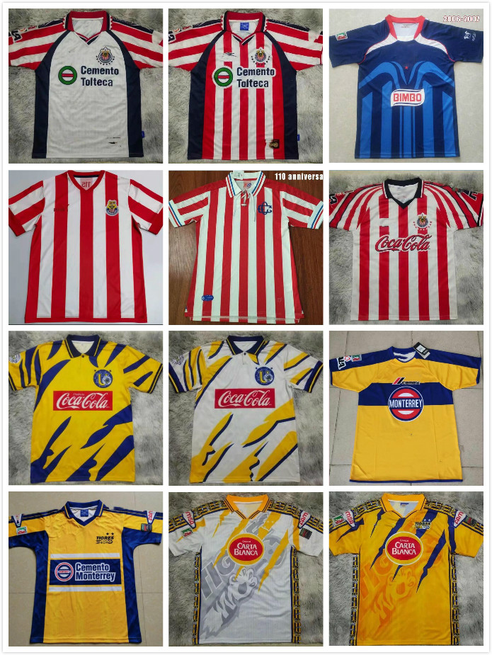 

Size S-XXL liga mx Retro Club America Soccer Jerseys leon third mexico Léon Tijuana Tigres UNAM Chivas Guadalajara Football Shirts