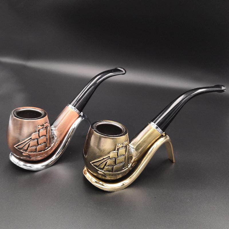 

Classic Copper Color Resistant Pipe Filter Smoking Pipes Tobacco Pipes Narguile Grinder Resin Cigarette Holder