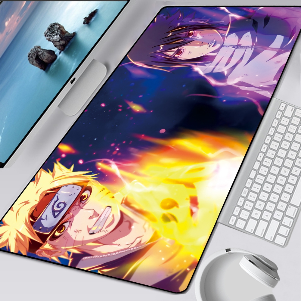 

900x400mm Cartoon XXL Cool NARUTO Mouse Mat Pad Laptop Computer Anime Mousepad Sasuke Rubber PC Gaming Keyboard Desk Mouse Pad Y0308