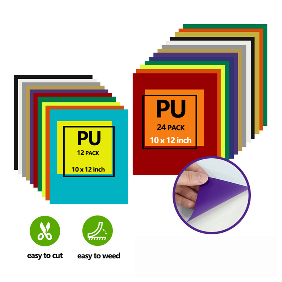 PU Transfer Vinyl Neon Sticker Fluorescent Color Bundle Adhesive Vinyl 24 Sheets HTV Circus Heat Press for T-Shirts Car Decal YX-10-image-738562430