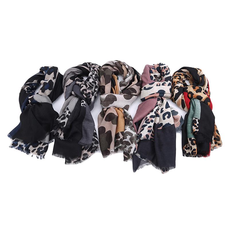 

Scarves Women Brand Fashion Leopard Dot Tassel Viscose Shawl Scarf Print Soft Wrap Muslim Hijab Snood 180*90Cm, Blue;gray