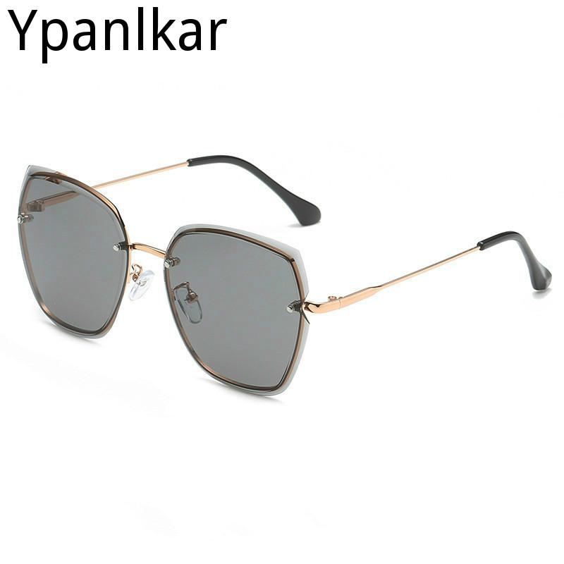 

Sunglasses Fashion Designer Women Summer Rimless Square Shades Sun Glasses Eyewear Luxury Woman
