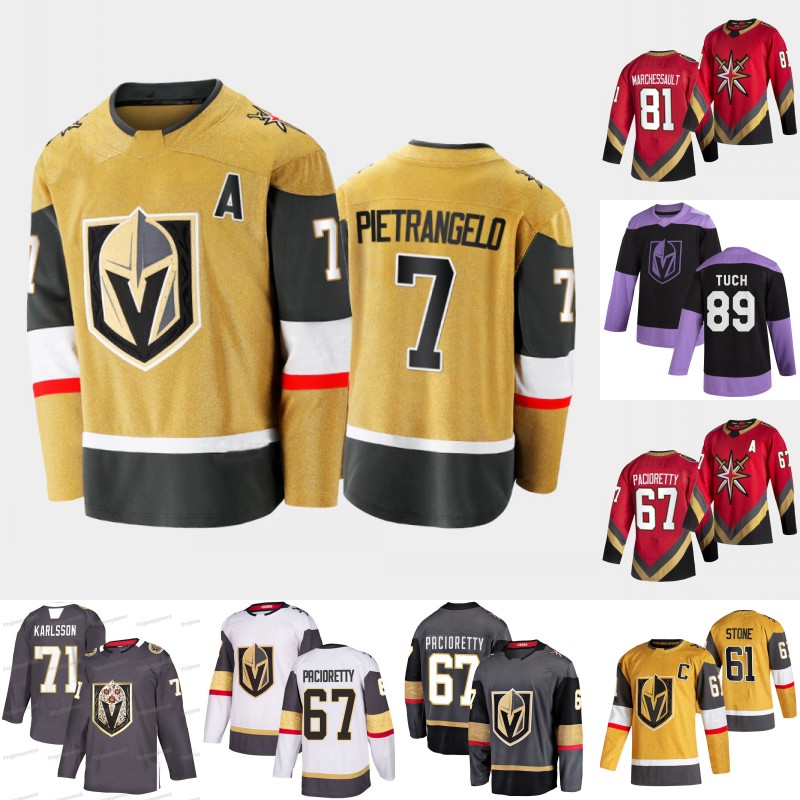 

Vegas Golden Knights 7 Alex Pietrangelo Jersey 9 Jack Eichel 71 William Karlsson 67 Max Pacioretty 61 Mark Stone 19 Reilly Smith 81 Jonathan Marchessault Jerseys, Mens 2021 reverse retro s-xxxl