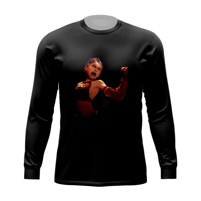 

3D Printing Jinx T-shirt Lol Arcane Cool Top Street Party Wear Round Neck High-quality Special Design Long-sleeved Printed Daily Top, White;black