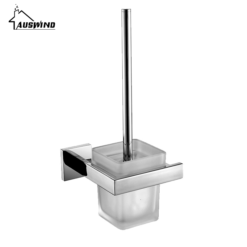 

2021 New Modern Toilet Brush Holder Attached to Wall 304 Stainless Steel with Square Glass Bathroom Accessories Au7-2 Nzsu, Red