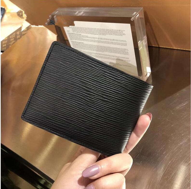 

Fashion Mens Wallets Classic Men Wallet Stripes Textured Wallet Multiple Bifold Short Small Wallets With Box, Red;black