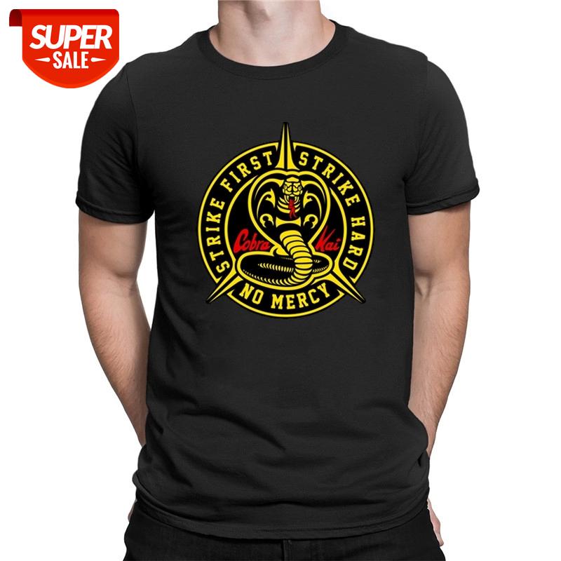 

Cobra Kai T Shirt Karate Strike Hard Strike First No Mercy Graphic Tops Men Women Summer New Arrival Soft Cotton Casual Clothing #X83B, White;black
