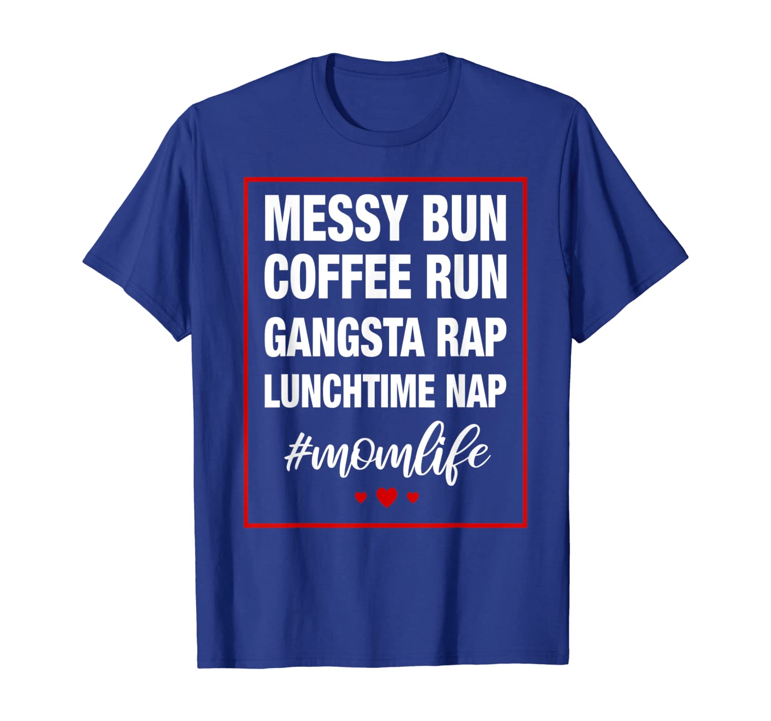

womens mom life messy bun coffee run gangsta rap nap t-shirt, White;black