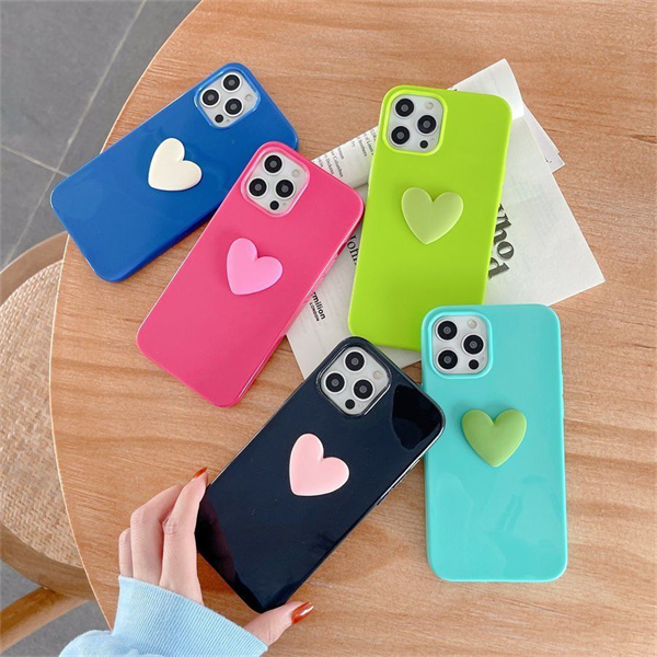 

Cell Phone heart Cases For iphone 11 XR XS 12 pro max 13 Accessories Love Protection Fitted Case candy color, Yellow