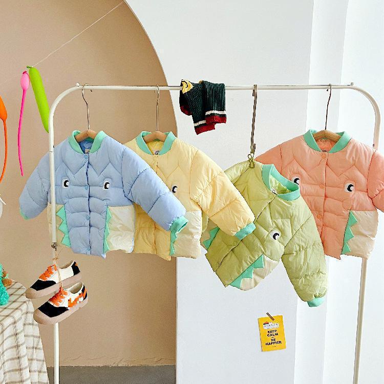 

Down Coat 2021 Children's Cotton Clothes Boy Girls Jacket Cartoon Baby Liner Soft Cute Top, Blue;gray