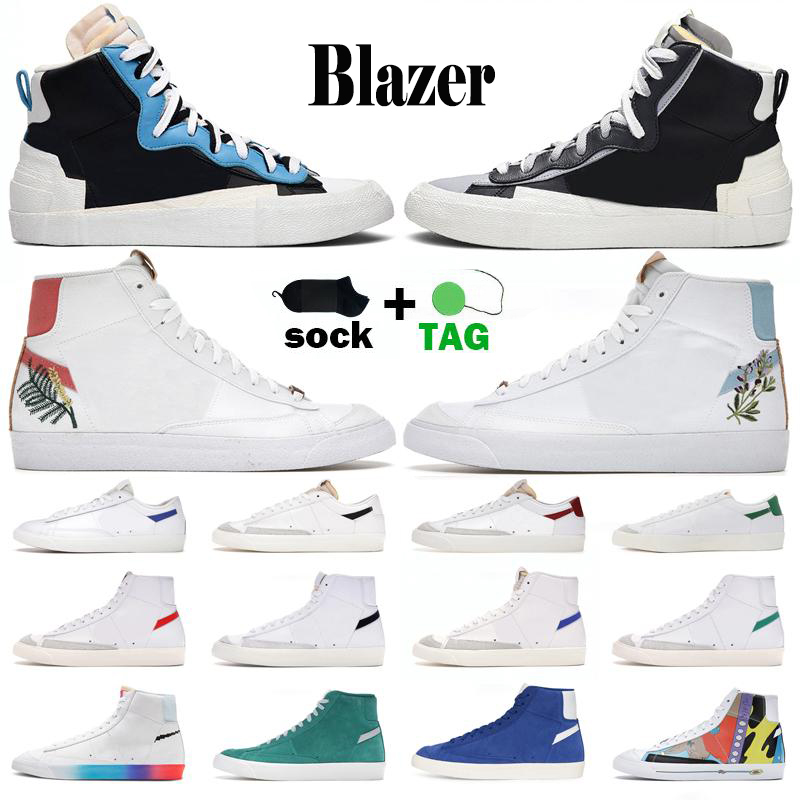 

Blazer Mid 77 Men High low Running Shoes Flora Pack Indigo Catechu Cool Grey Multi Suede Nature Green Astronomy Blue Mens Womens Trainers Designer Sports Sneakers, Box