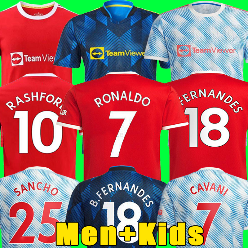 

RONALDO SANCHO RASHFORD soccer jersey 21 22 SHAW 2021 2022 manchester POGBA CAVANI MARTIAL LINGARD B. FERNANDES UNITED UTD GREENWOOD football shirt man kids kit, 21/22 home men jersey