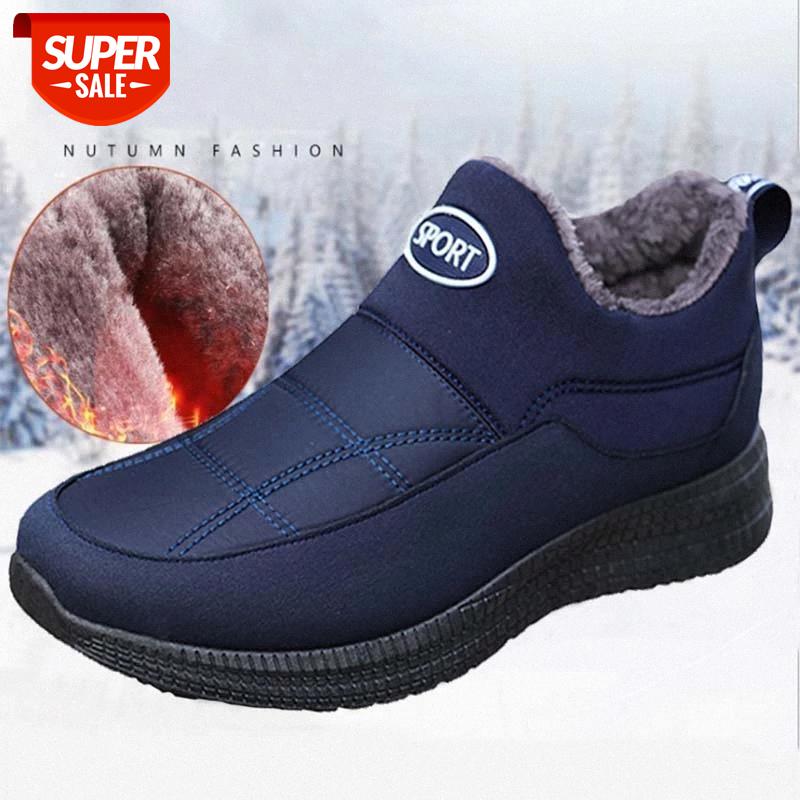 

2020 Men Boots Slip On Winter Sneakers For Men Shoes Waterproof Boots Man Winter Sneakers Thick Fur Ankle Chaussure Homme #GH5h