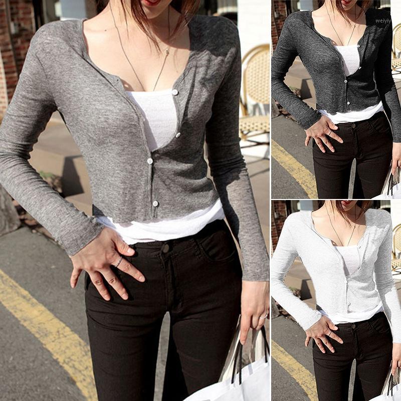 

Women Long Sleeve Thin Short Cardigans Sexy V-Neck Cropped Tops Streetwear Casual Solid Knit Cardigan Women's Swimwear, White