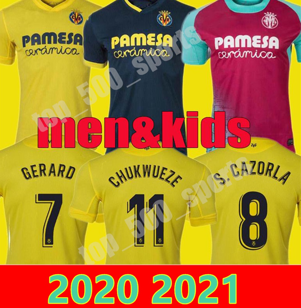 

Men Kids kit 2021 Villarreal CF S.CAZORLA Soccer Jerseys CHUKWUEZE FORNALS Home Away Shirt PEDRAZA MORENO IBORRA 3rd Football uniform, Home+patch men