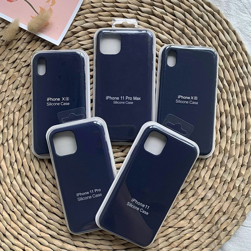 

With Logo For iPhone 12 Pro Max Liquid Silicone Case Dustproof Scratchproof Defender Case For iPhone 11 Xs Max Xr 8 6 Plus