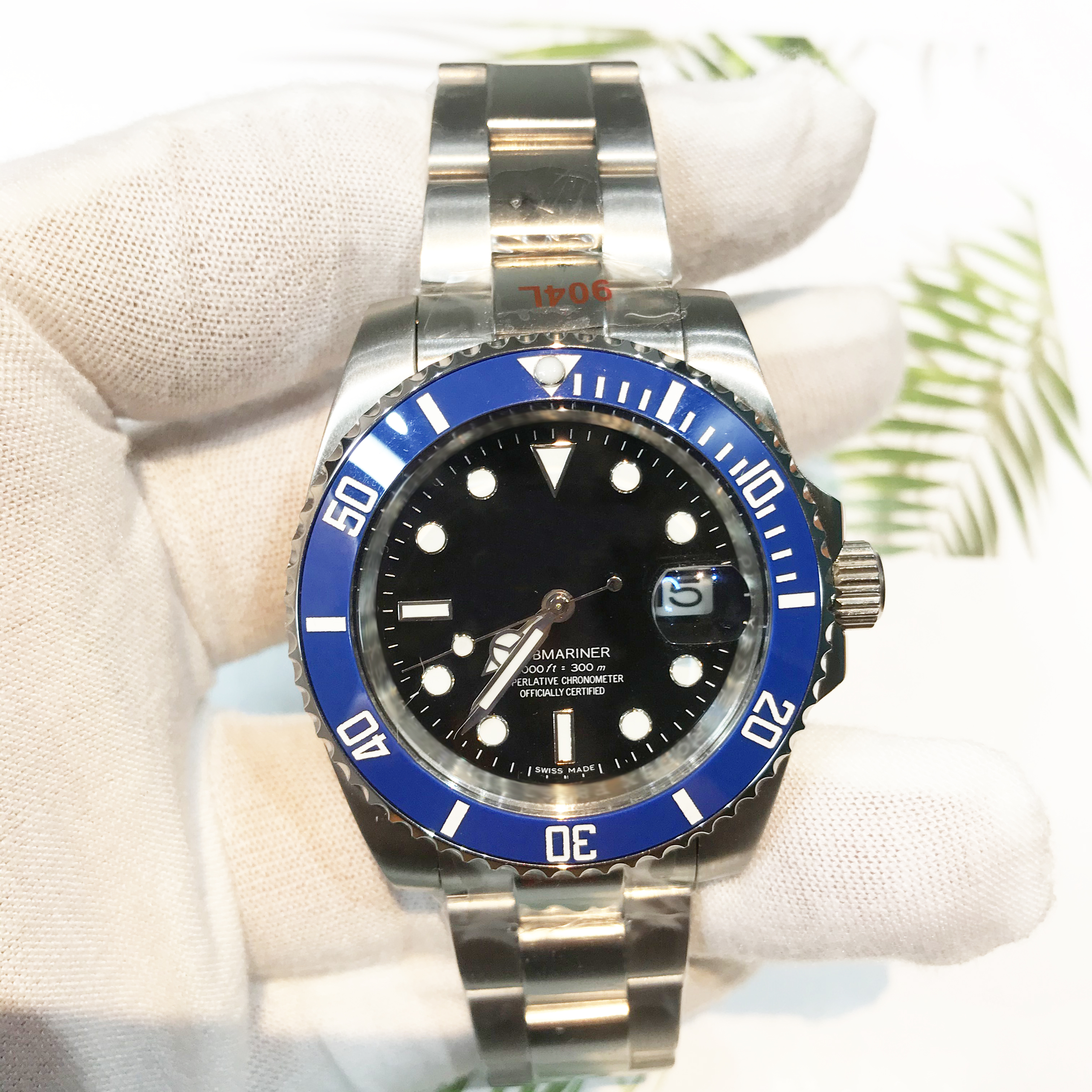 

High Quality 15 Types Mens Watches Blue Ceramic bezel Black dial sapphire glass Luminous Automatic sweeping 904L stainless steel waterproof, Slivery;brown