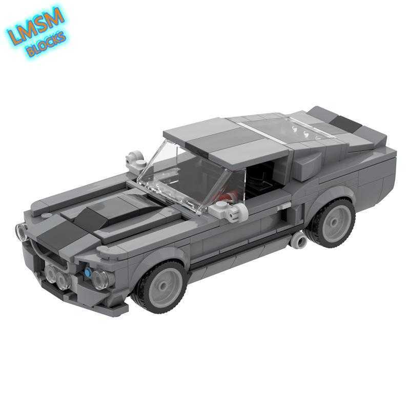 

MOC Classic 1967 SUV Eleanored Mustanging Racing Car High-tech GT500 Building Blocks Racing US Muscle Car Bricks children toys H0917