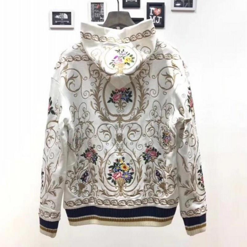 

Men' Hoodies & Sweatshirts Men Runway Sweatshirt Designer Embroidery Floral Long Sleeve Fashion Vintage White Pullover Tops Lovers Streetwe