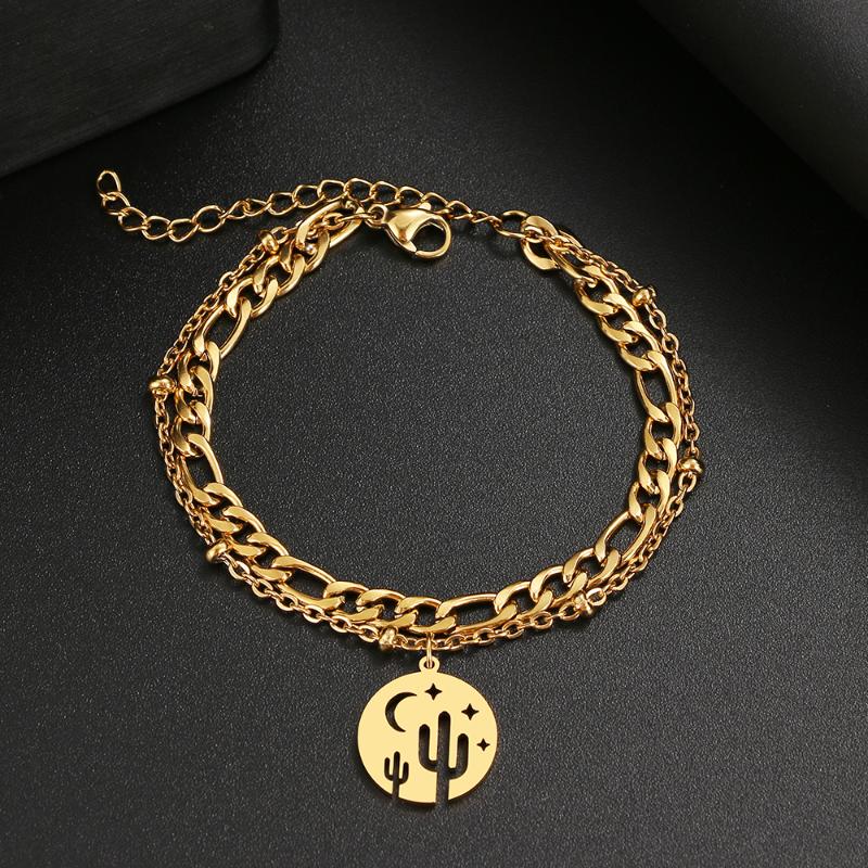 

Link, Chain Stainless Steel Bracelet Trendy Classic Cactus Bracelets Pendant For Men Women Jewelry Party Friends Gifts Wedding