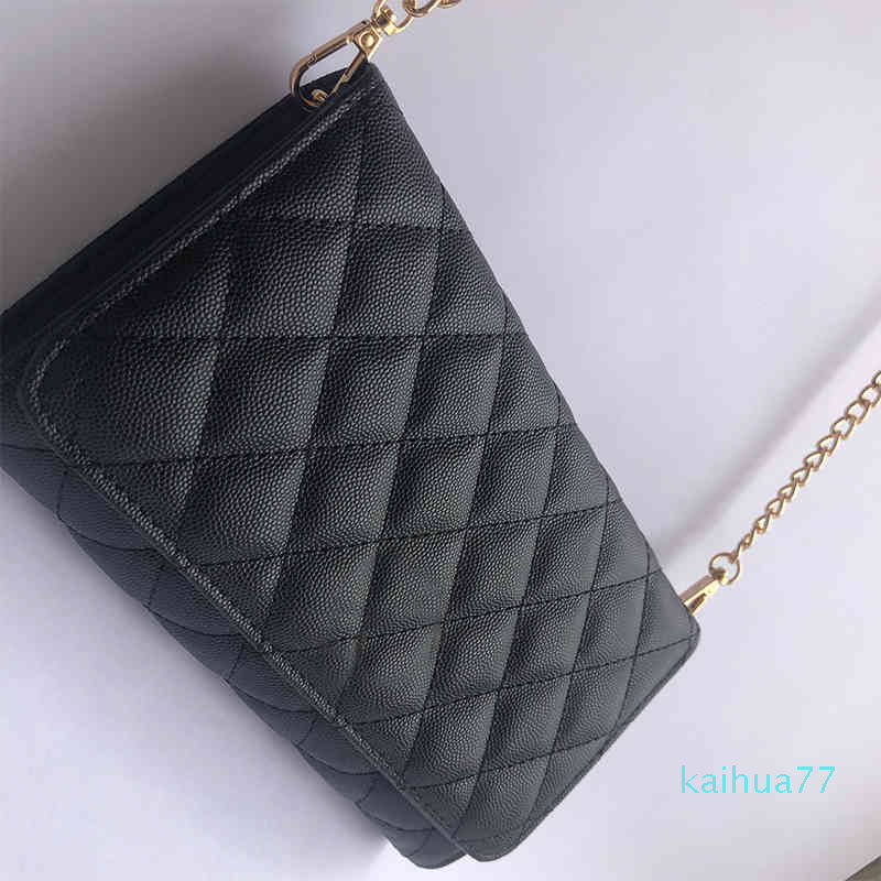 

Evening bag handbag Dinner cosmetic bags classic style flip chain ladies lattice leather wallet messenger crossbody shoulder Mezzanine 2021, Black