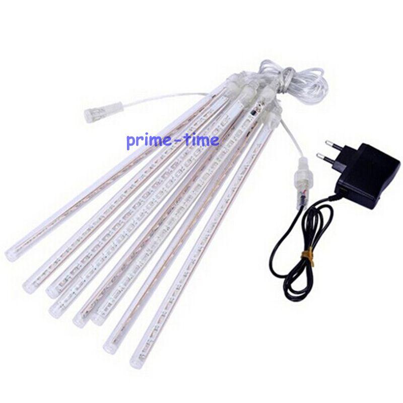 

50cm 30cm 8 Tubes LED Meteor Shower Rain Lights Icicle Snow Raindrop lamp for Christmas Waterproof + Power adapter Free shipp