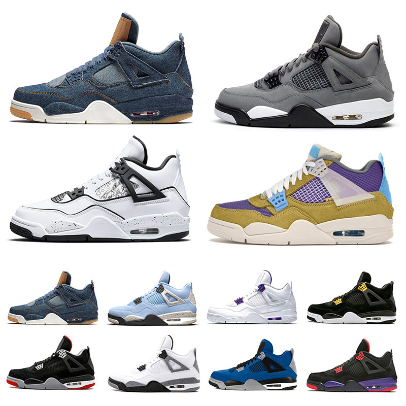 

2022 jumpman 4s Basketball Shoes Wild Things White Oreo Desert Moss Day Denim Blue Toro Bravo Thunder Taupe Haze Tattoo Singles Day men women trainers sports shoe, Deep brown