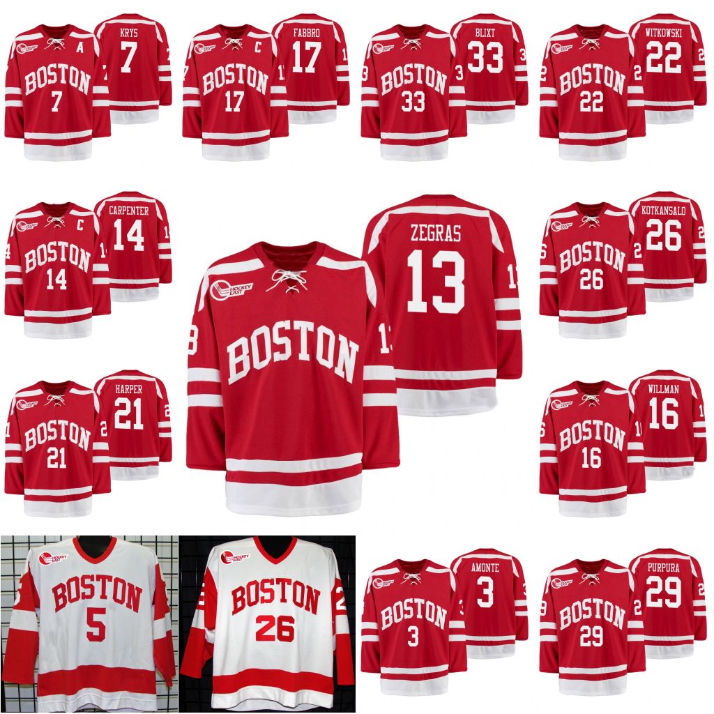 

trevor zegras Boston University Hockey Jersey Jack Eichel McAvoy Charlie Coyle Clayton Keller Diffley Thomas Chabot Brady Tkachuck hugo blix, Black;red