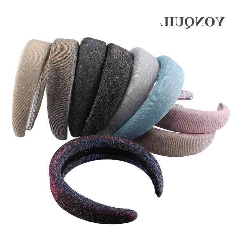 

sponge Wind bag 4cm bright hair wide edge cloth head hoop hairpin