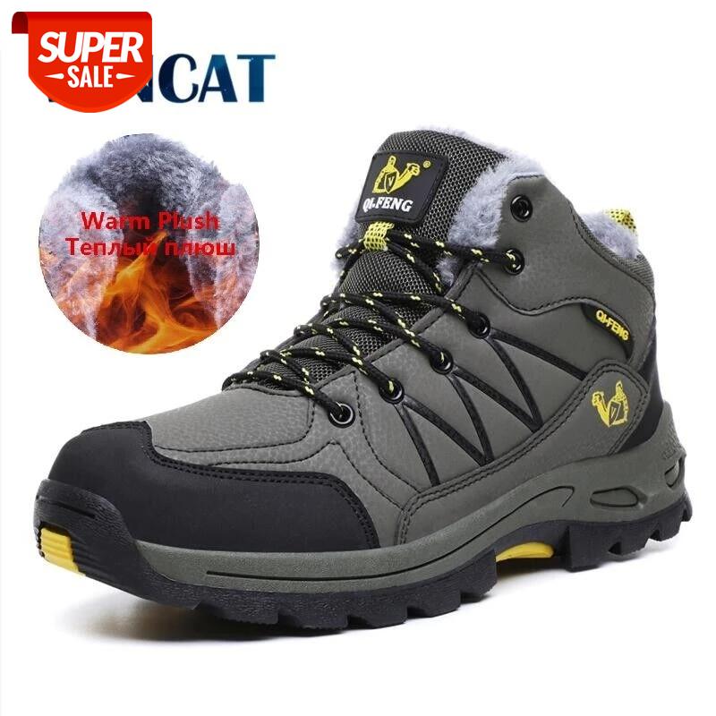 

Brand Winter Men Boots Plush Warm Couple Snow Boots Outdoor Non-slip Men Hiking Shoes Winter Sneakers Zapatos Hombre 36-48 #bN5M
