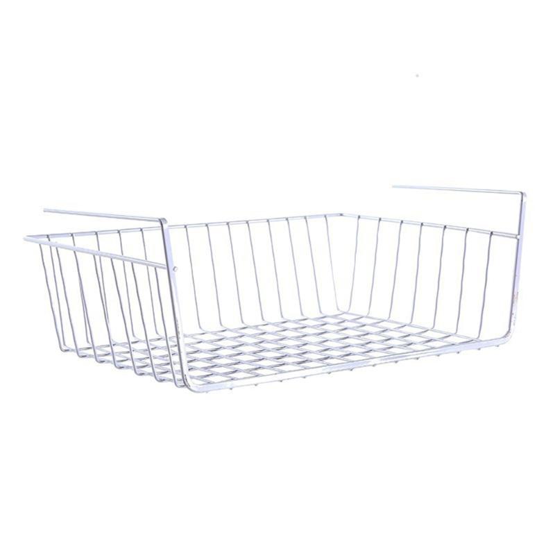 

Durable Under Shelf Desk Space Saving Storage Basket Iron Art Cup Holder Bookshelf Kitchen Organizer Pantry Cabinet Hanging Home