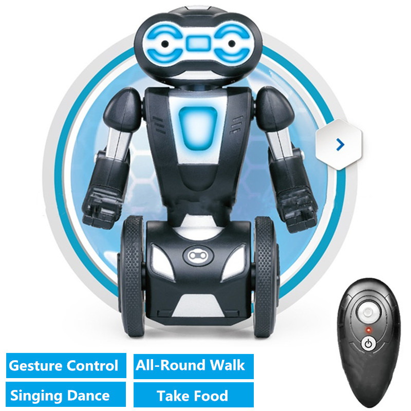 

Gesture & 2.4G Control Smart RC Robot All-Round Walking Touch Sensing Robot Toy For Boy Gift Dancing Singing Arm Take Food Robot, White