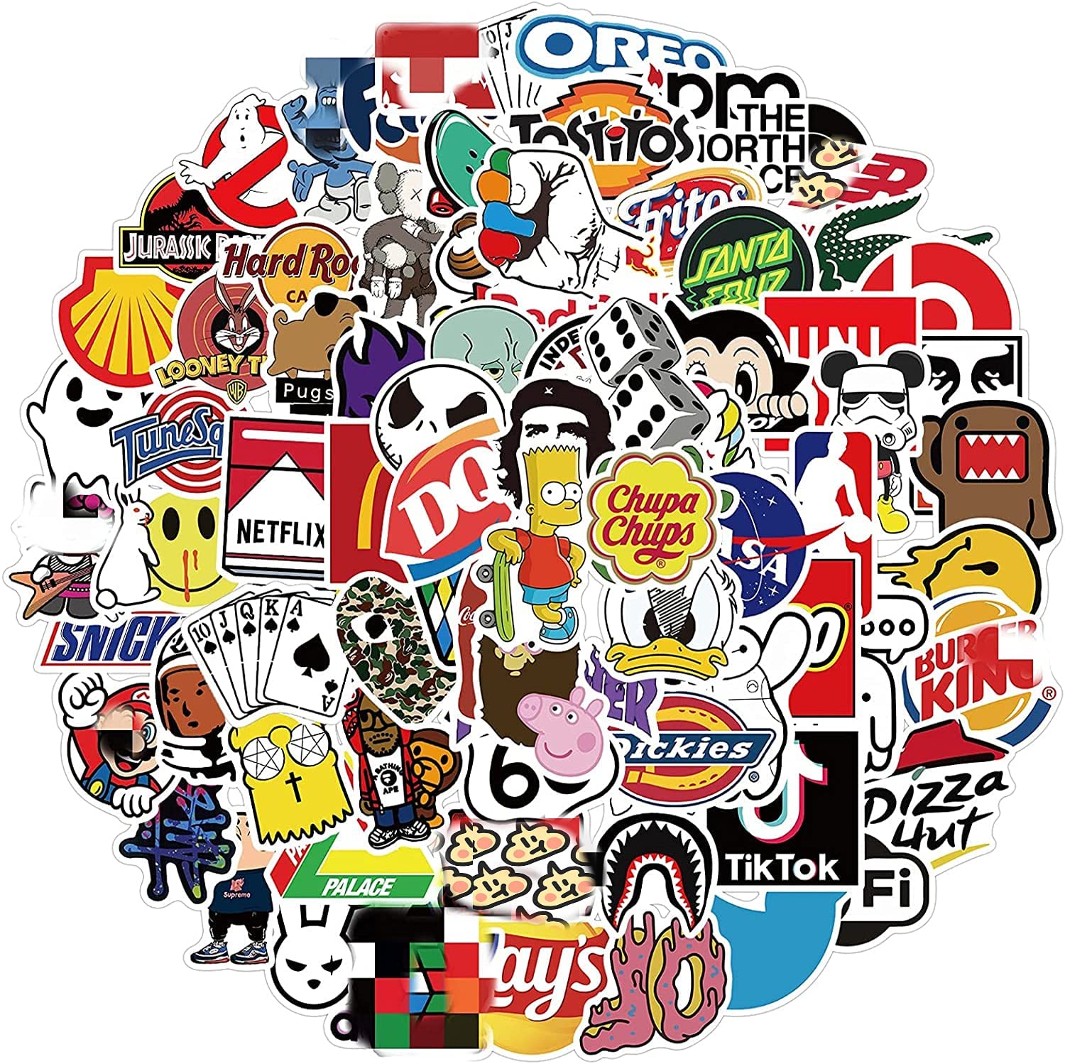 

100Pcs-Pack Fashion Street Mixed Skateboard Vinyl Waterproof Stickers Wholesale Water Bottle Laptops Car Planner Scrapbooking Phone Wardrobe