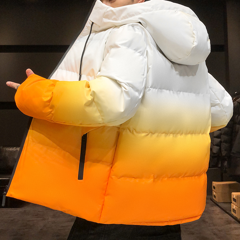 

2021 White Duck Down Padded Cotton Men Thickened Warm Coats New Style Gradient Fashion Casual Jacket Male Drop Shipping Jbea, Ivory