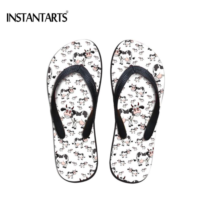

Slippers INSTANTARTS Animals Puzzle Printed Women Summer Home Woman's Casual Beach Flip Flops Indoor&Outside Flats Shoes Comfy, Cc3106ab
