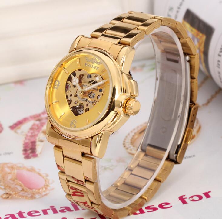 Top sell WINNER fashion watches for Woman Automatic Watch Mechanical watch for lady alloy band WN42-3-image-661275887