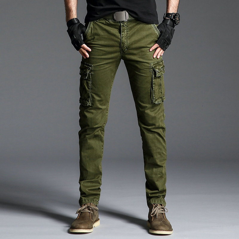 

New 2021 Cotton Mens Cargo Army Tactical Pants Male Multi-pocket Outwear Straight Trousers Military Pant Men Pantalon Homme Snt3 2fkz, Khaki