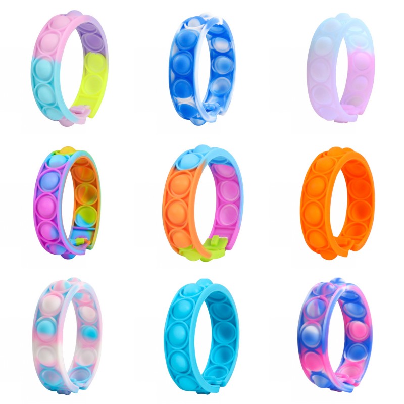

Finger Toys Push Bubble Silicone Bracelets Keepsakes Decompression Fidget Pop toy Bracelet Puzzle Press Stress Wristband Sensory 91 H1