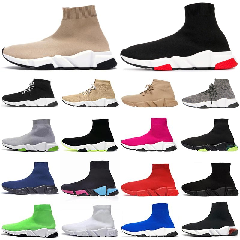 

high quality Sock Shoes Graffiti men women casual sneakers Triple Black Beige Glitter Fashion Clear Sole mens trainers sports shoe Platform