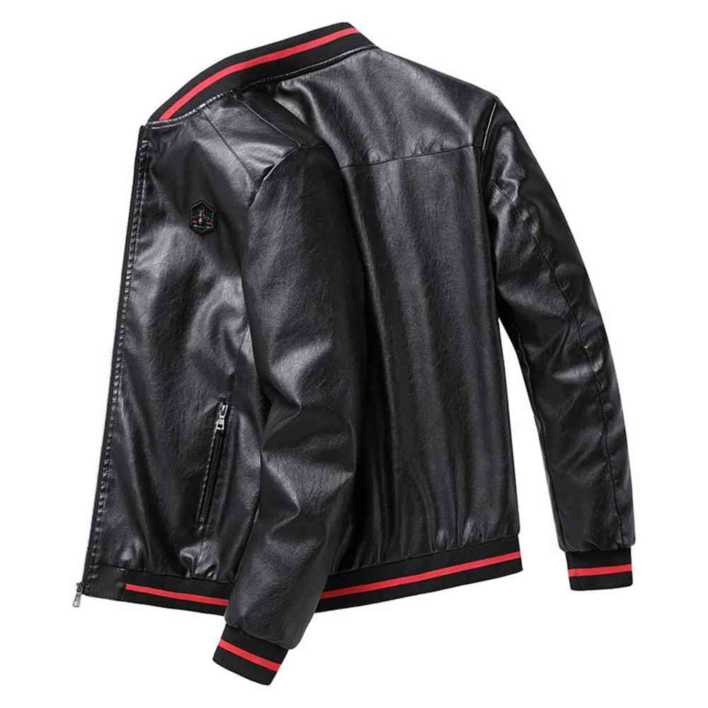 

New leather men's jacket Korean slim youth trendy thin casual autumn and winter, Gray-green
