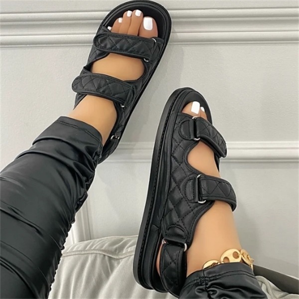 

2021 Designer Woman Sandalie Gladiator Velcro Sandals Women High Quality Ladies Shoes Summer Platform Sandalias De Muje C0309, Black
