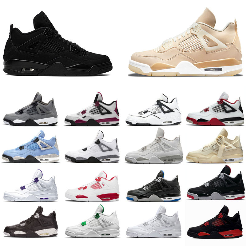 

2021 new basketball shoes 4s man White Oreo Cement University Red Blue Travis Sail Thunder Olivia Kim Black Cat Taupe Haze Pine Green Pure Money Neon Bred purple nice, Alternate