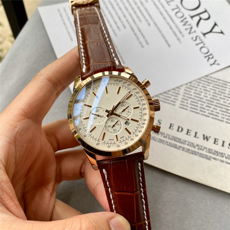 Men's Luxury Outdoor Adventure Watch Waterproof Boutique leather Strap 44mm large dial high quality AAA-image-769330172