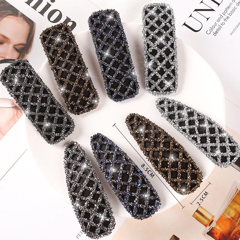 

Hair Clips & Barrettes Rhinestone Inlaid Clip Sweet Hairstyling Side Bangs Hairpin Duckbill Hairpins Geometric For Women BN, Golden;silver