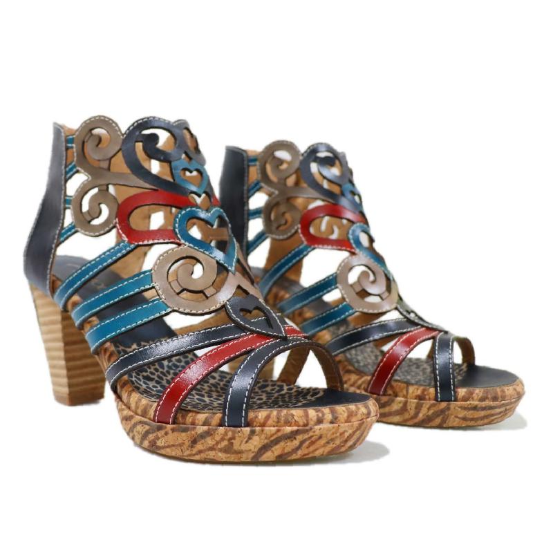 

shoes high heel peep-toe for women National sandals women's, Deep blue